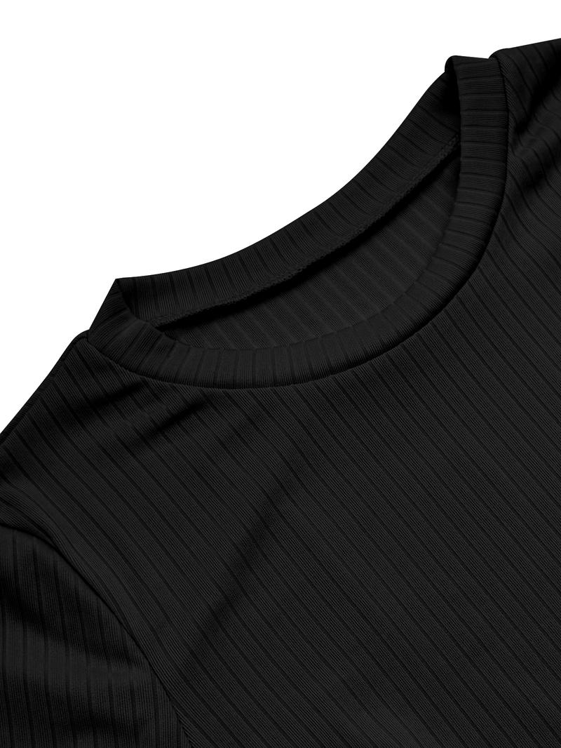 Women's Long Sleeve Dress with Pocket, Breathable Stretchy Solid Color Maxi Dress for Party, Casual and Travel, Stylish All-Day Wear