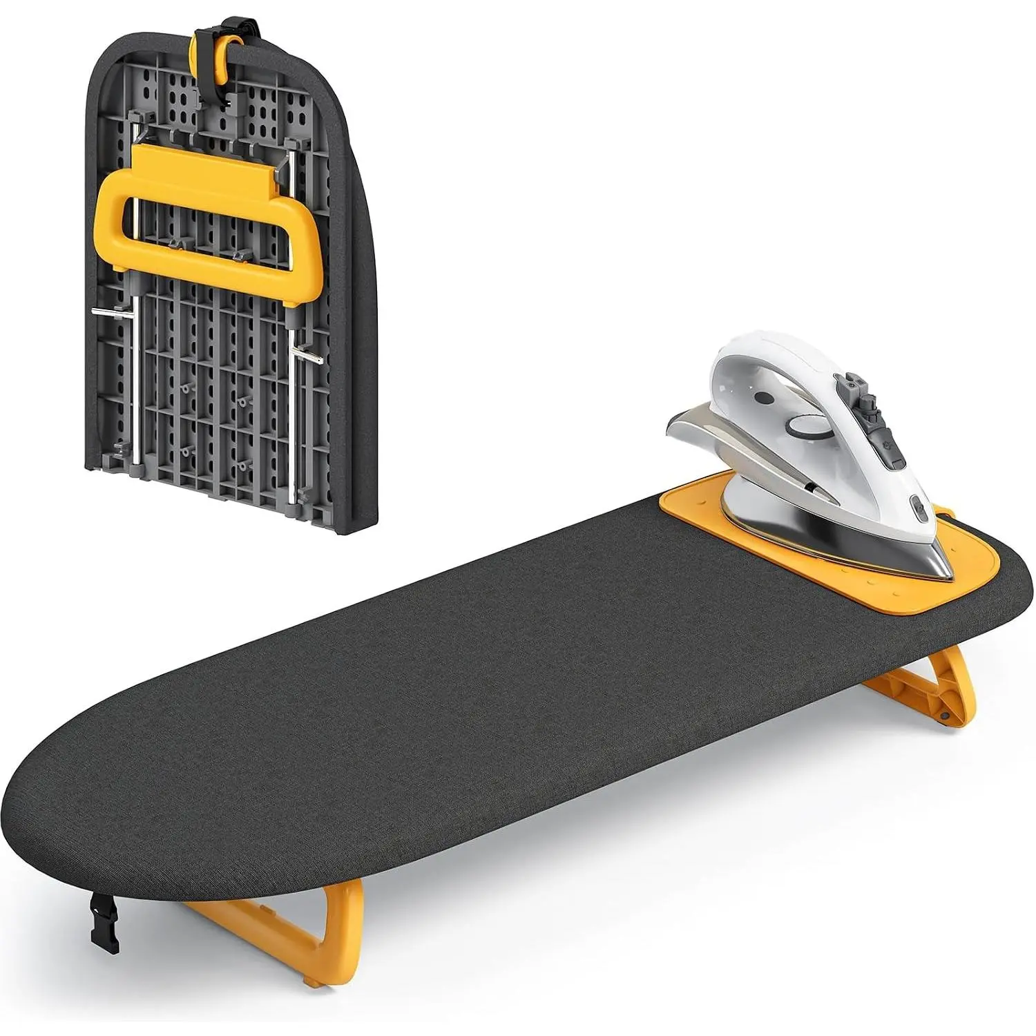 Small Ironing Board with Iron Mat, Tabletop Iron Board, Black | 12 x 32 inches, Foldable Mini Iron Board for Easy Storage, Suitable for Laundry Rooms, Bedrooms, Dormitories, Travel