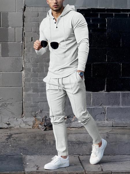 Essential Waffle Hoodie & Pants Combo | Men's Quick-Dry Lounge Set | Versatile Monochrome Design | #DadFriendly #LowEffortLook