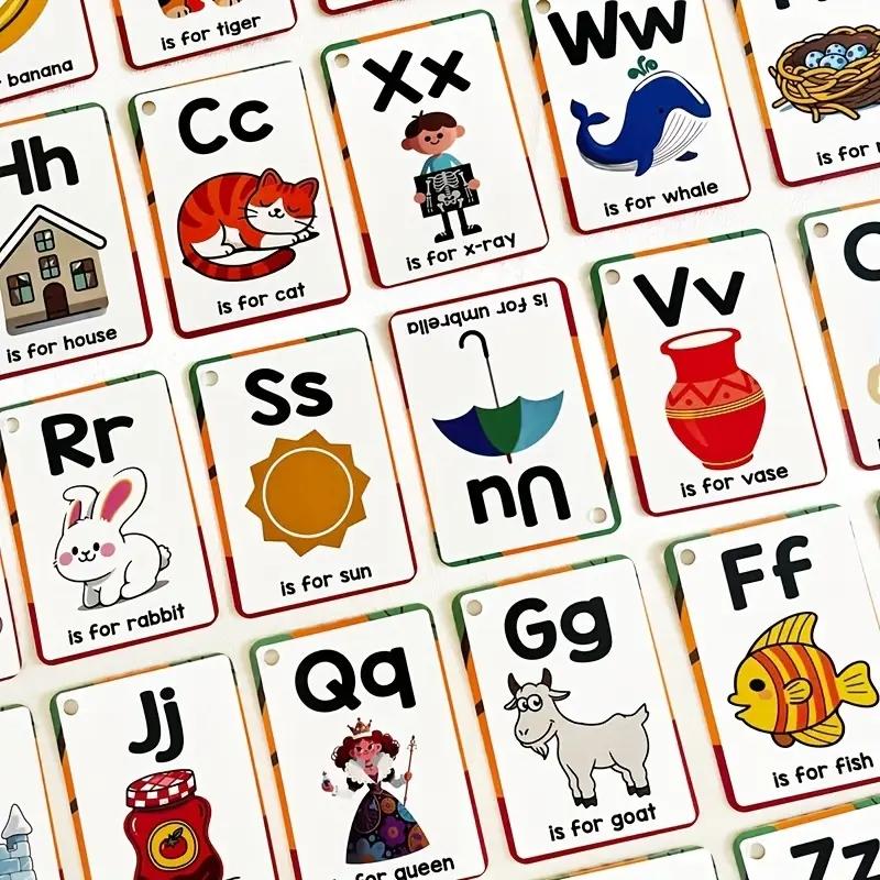 English Alphabet Set, Pronunciation Cards, Educational Learning Tool, Perfect Gift for Easter and Christmas, School Use