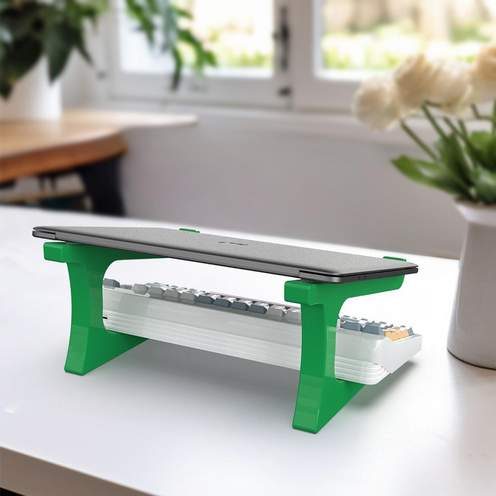 Multifunctional 3D Printed Keyboard Stand, Laptop Stand, Dual Device Support for Study & Office, Adjustable Angle for Living Room Entertainment