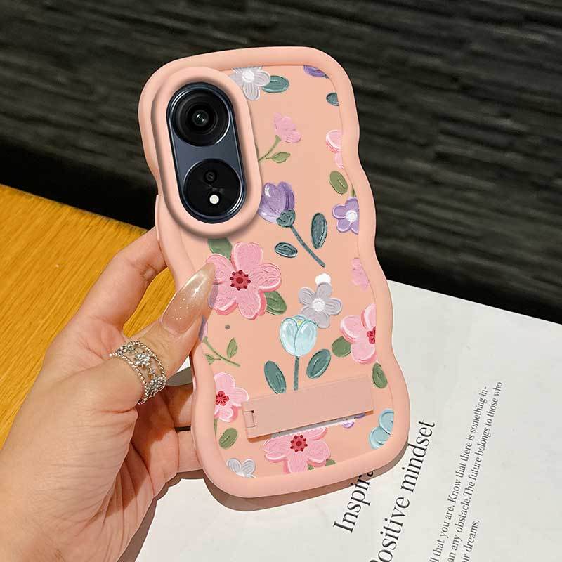 1 Piece A38 Flower Romance Flexible Design Anti-Scratch And Stand Protection Made For OPPO A38 Ideal For Entertainment