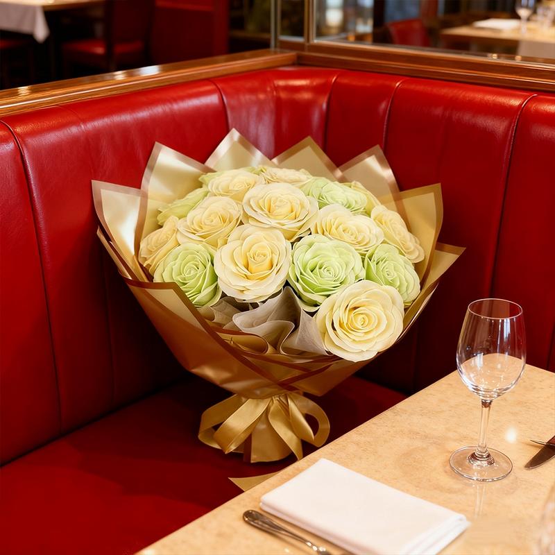 18pcs Realistic Rose Bouquet, Artificial Roses, Artificial Flowers Bouquet, Valentine's Day Gift, Wedding Favors, Mother's Day Present, Christmas Gift