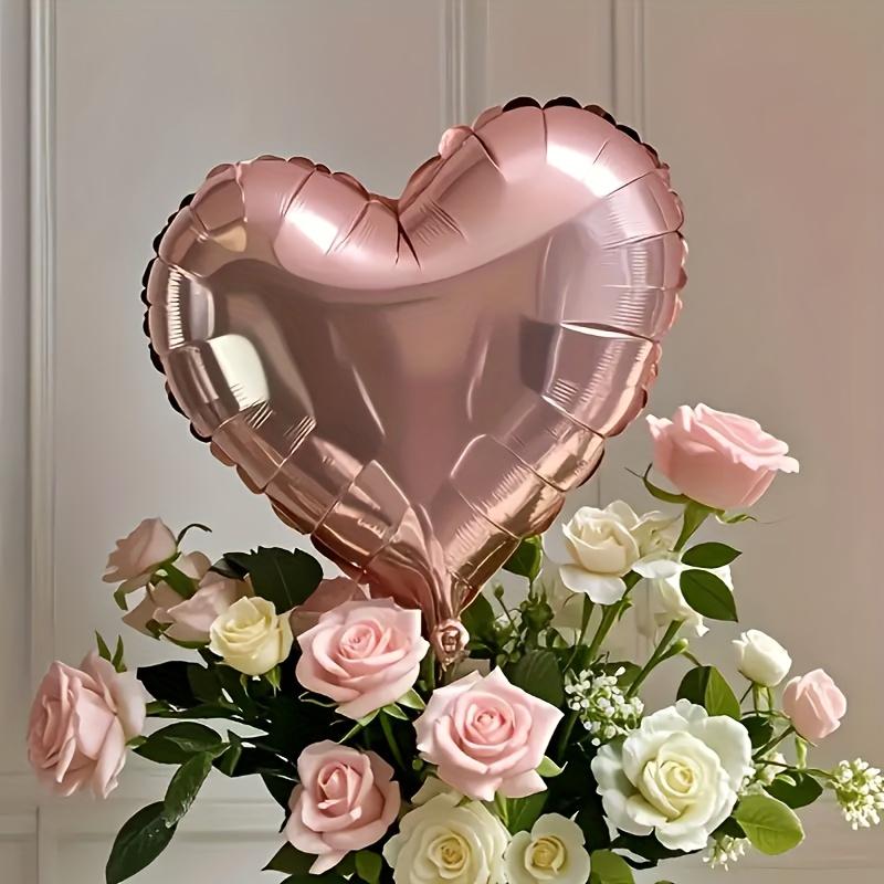 10/20Pcs Rose Gold Heart Foil Balloon Set, Decorations for Home Parties, Balloon Party Supplies, Birthdays, Anniversaries, Valentine's Day & Room Atmosphere Arrangement, Heart Shaped Balloons