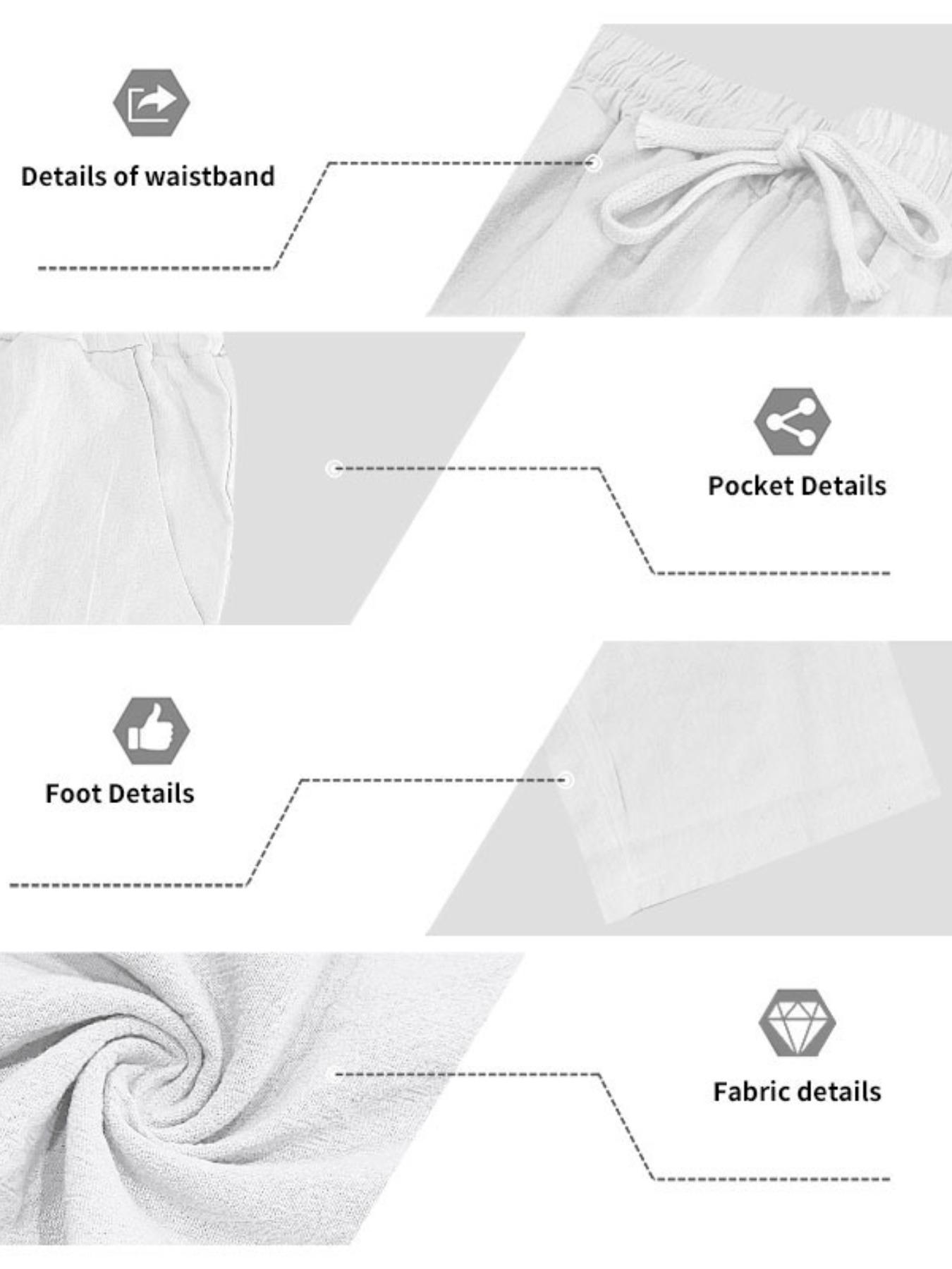 Men's Linen Polo Shirt & Pants Set, Classic Casual Loose-Fit Long Sleeve Top, Spring & Fall Woven Fabric for Daily Wear