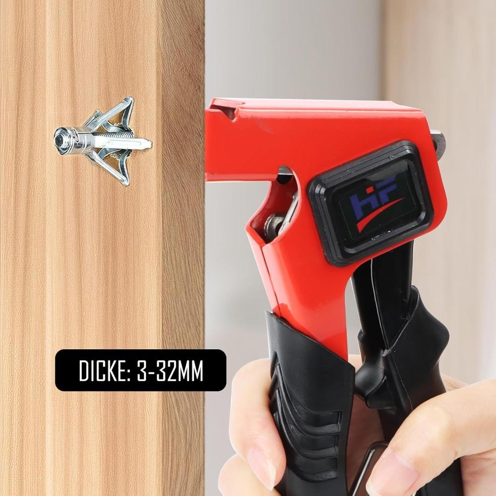 Metal Cavity Dowel Set with  Metal Dowels, Plastic Material Mounting Pliers, Non-Electric, for Cavity Dowel Pliers, Screws in 3 Sizes, Cavity Dowel Pliers, Perfect with Cavity Walls, Plasterboard, Wood Chip