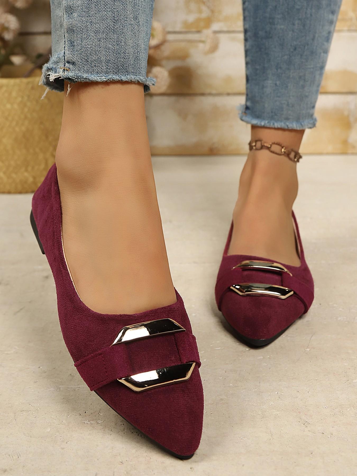 Women's Soft Sole Pointed Toe Shoes, Sexy Fashion Trendy Large Size Flat Korean Style Versatile Low Ankle Shoes, Casual Textile Upper