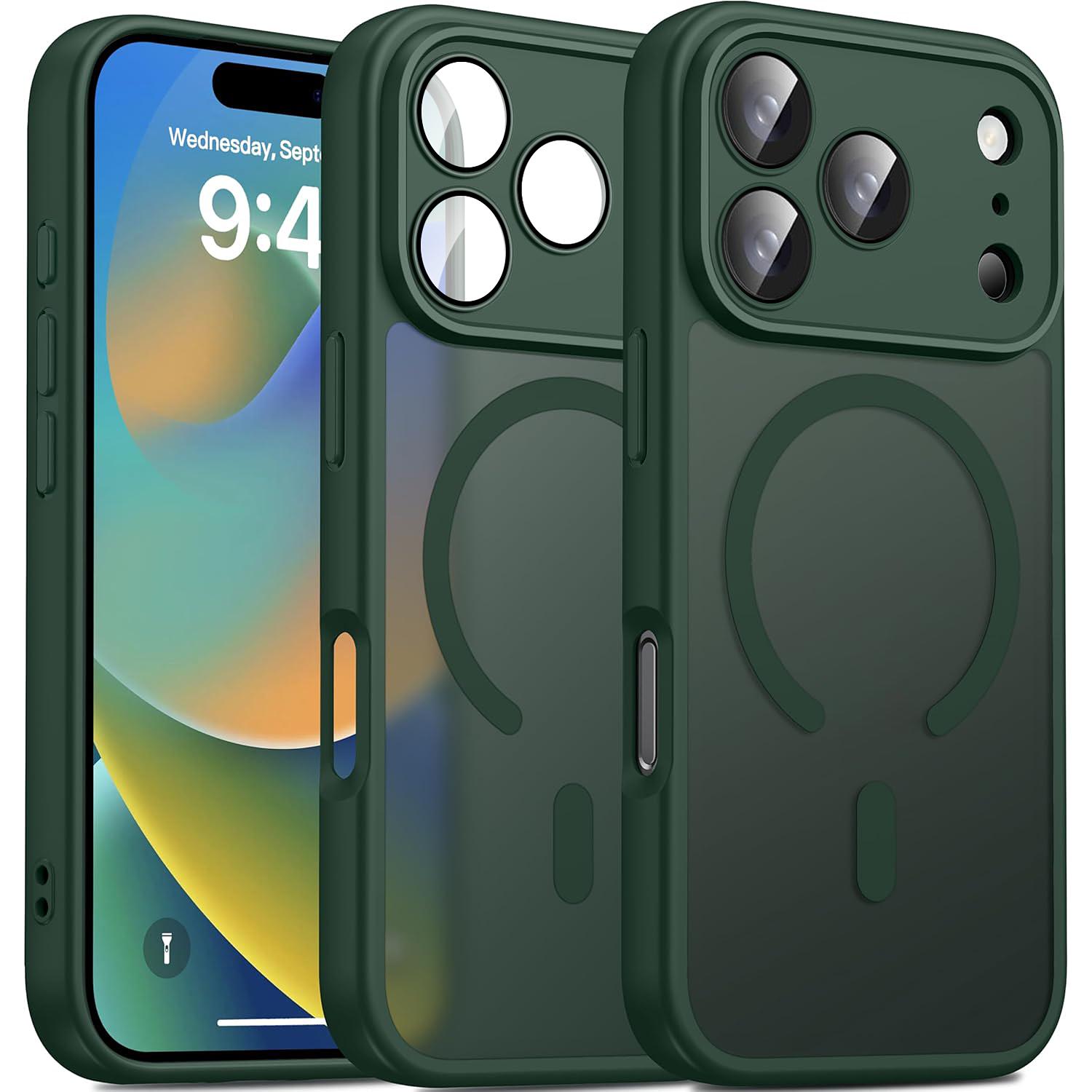 Designed for iPhone 17 Pro Max 16 15 14 13 12 11 Pro Max Air Plus Case Cover, Compatible with Magnet, [Camera Protection] Protective Shockproof Translucent Matte Anti-Slip Phone Case Support Wieless Charging