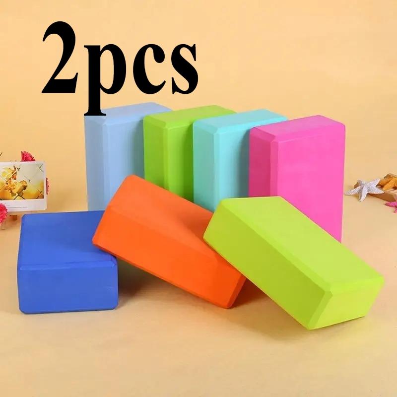 2pcs Dance Supplies High Density Yoga Foam Blocks Solid Color Non-slip Yoga Block EVA Lightweight Props Brick Meditation