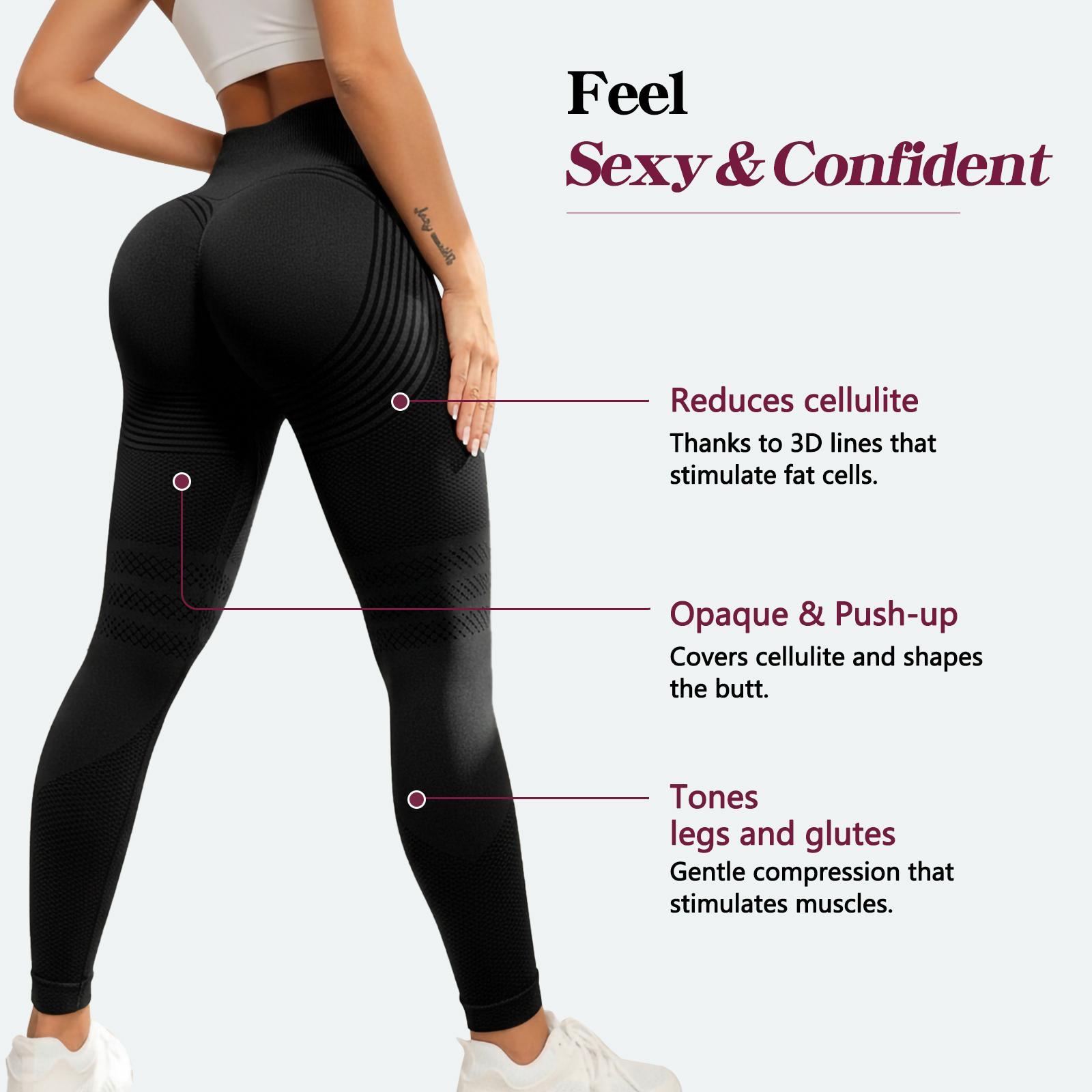 JGS1996 Women’s 3D Compression Leggings – High Waist Seamless Tummy ...