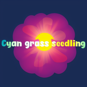 Cyan grass seedling