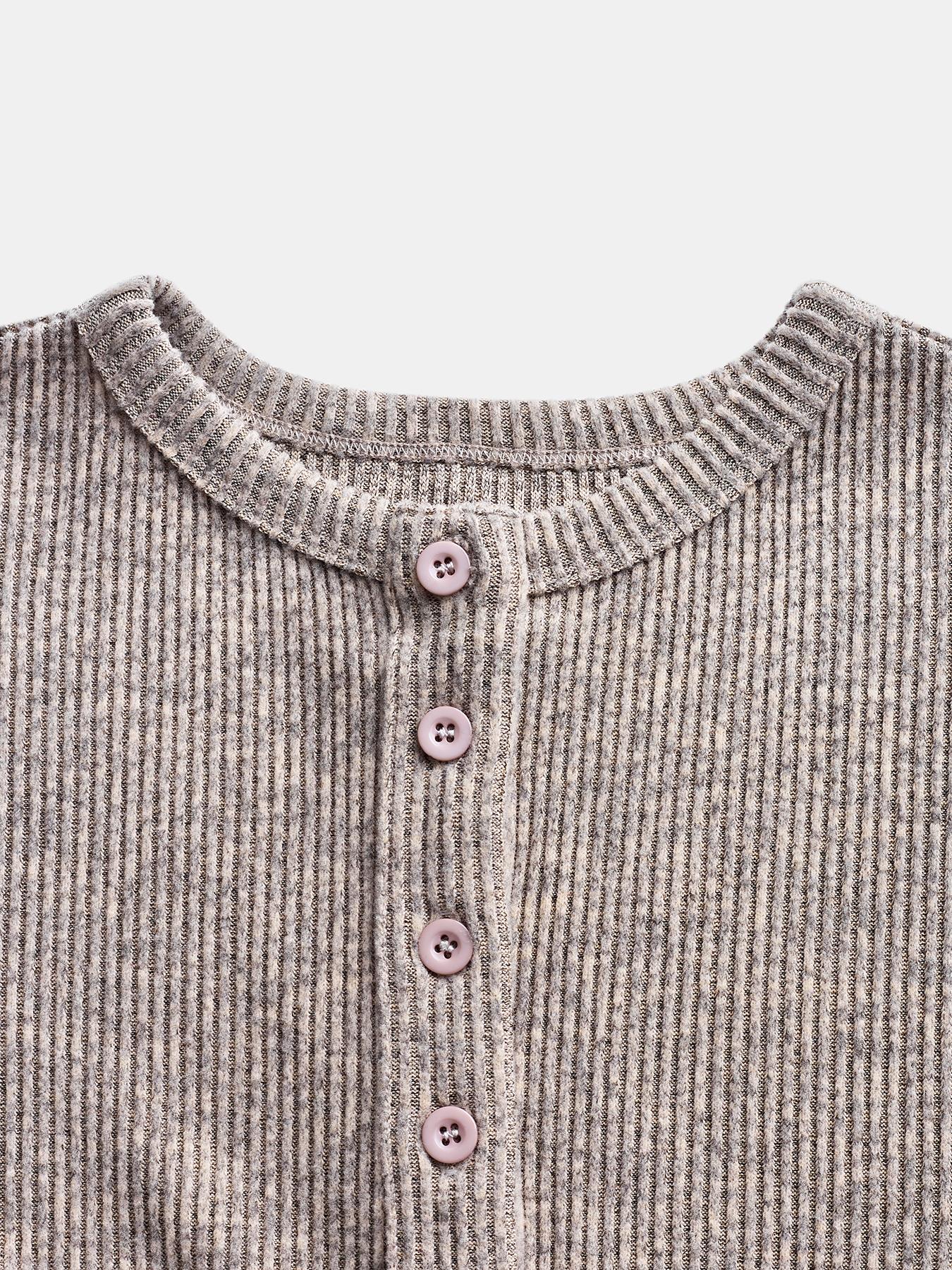 Women's Autumn Winter 2-Piece Set, Casual Aesthetic Round Neck Knitted Cardigan with Buttons & Loose-Fit Pants