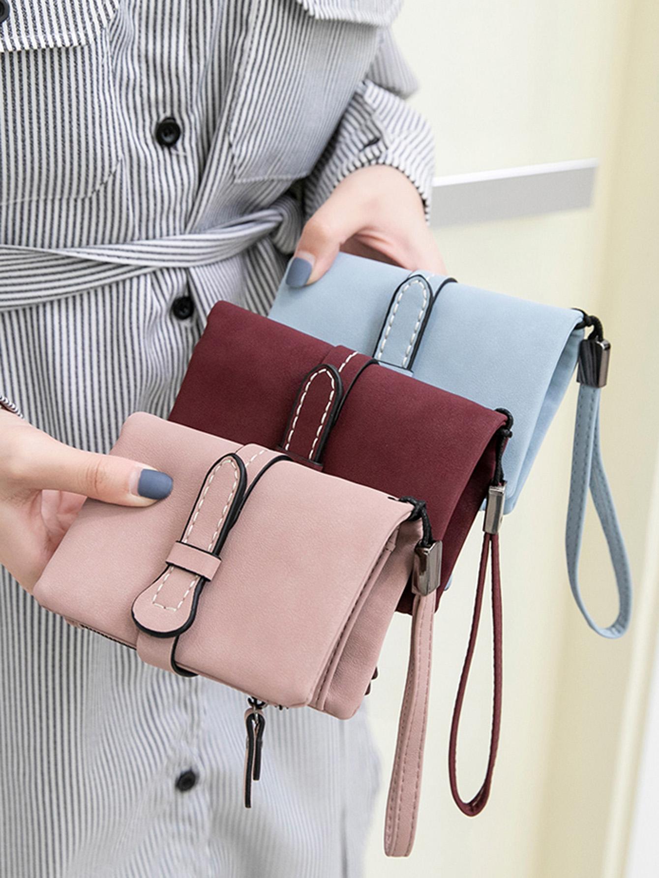 Multifunctional Plain Short Wallet, Vintage Coin Purse with Card Slots, ID Window, Zipper Pocket, Card Holder Organizer, Christmas Gift, Valentine's Day Gift, Ideal Gift