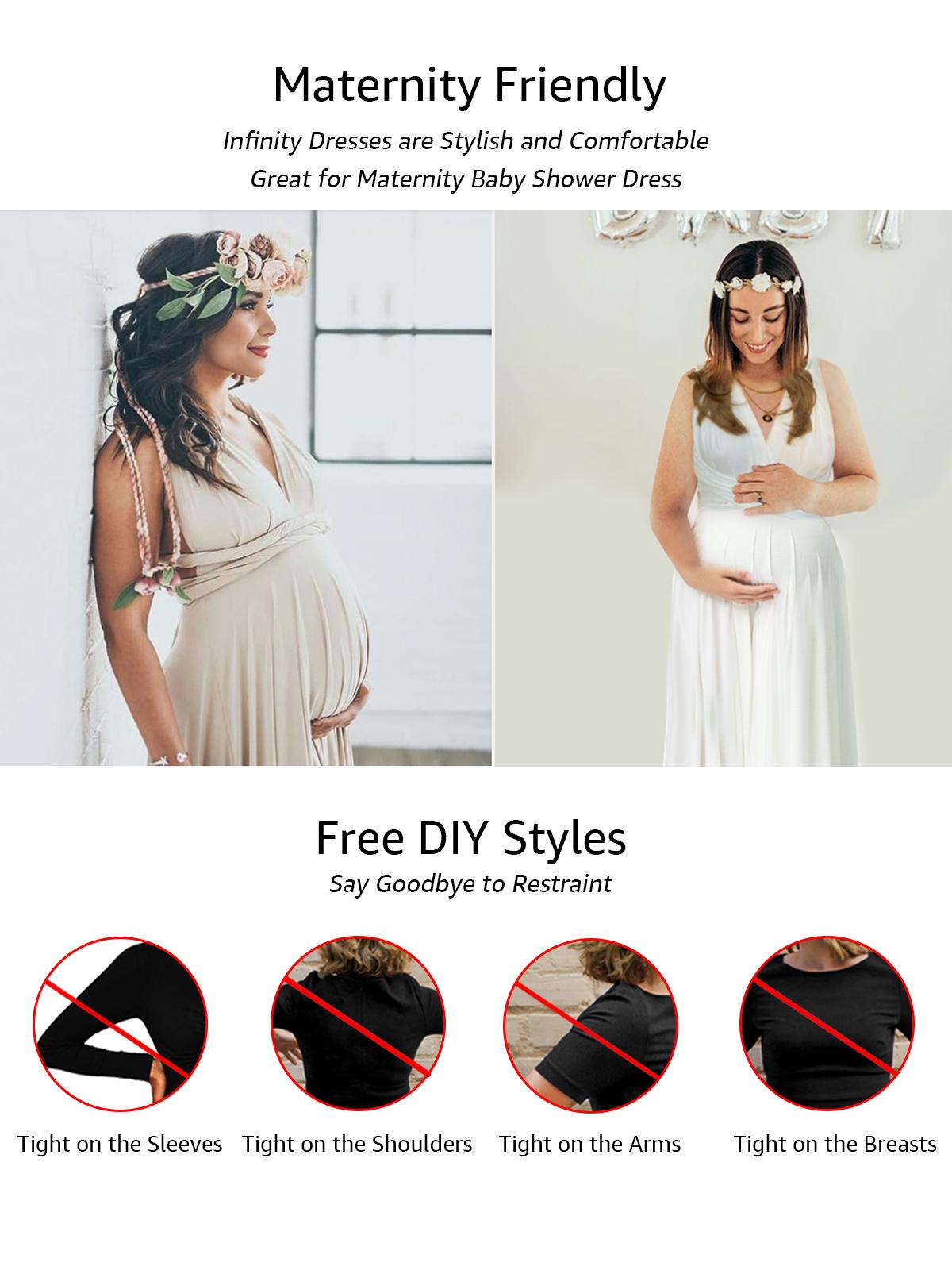 Short Infinity Dress with Bandeau, Convertible Bridesmaid Dress, Multi-Way Dress, Charcoal Grey Twist Wrap Midi Dress