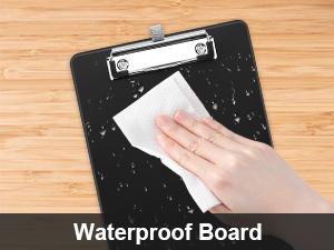 Small Clipboard with Storage, A5 Clipboards with Pen Holder, Half Letter Clip Boards 6x9 Mini Plastic Clipboard with Low Profile Clip for Classroom, School, Office Supplies (Black)