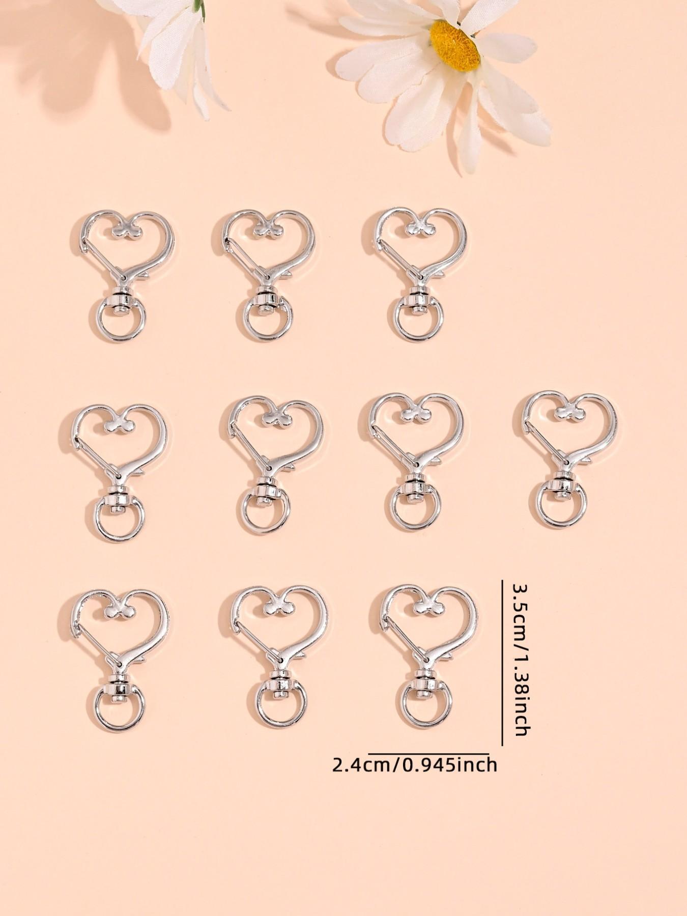 10 Fashionable Simple Metal Rotating Keychain Accessories Hooks, Ideal for DIY Keychain Making, Hardware Supplies for All Seasons