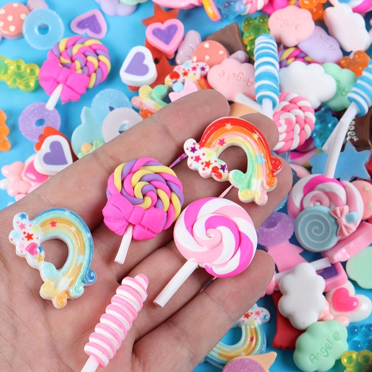20-50pcs Candy Charms, Cute Fruit and Dessert Nail Decorations, Durable Resin Accessories for Mud, Nails, Crafts