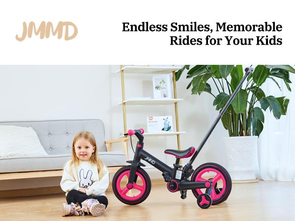 【ChristmasGifts】JMMD Multi-Functional 6-in-1 Toddler Bike for 18-60M Baby Balance Bike with Training Wheels, Pedals & Push Handle | Ride-On Toy with Brakes & Kickstand | First Birthday Gift for Baby Boys & Girls 【ChristmasGifts】JMMD Multi-Functional 6-in-1 Toddler Bike for 18-60M Baby Balance Bike with Training Wheels, Pedals & Push Handle | Ride-On Toy with Brakes & Kickstand | First Birthday Gift for Baby Boys & Girls