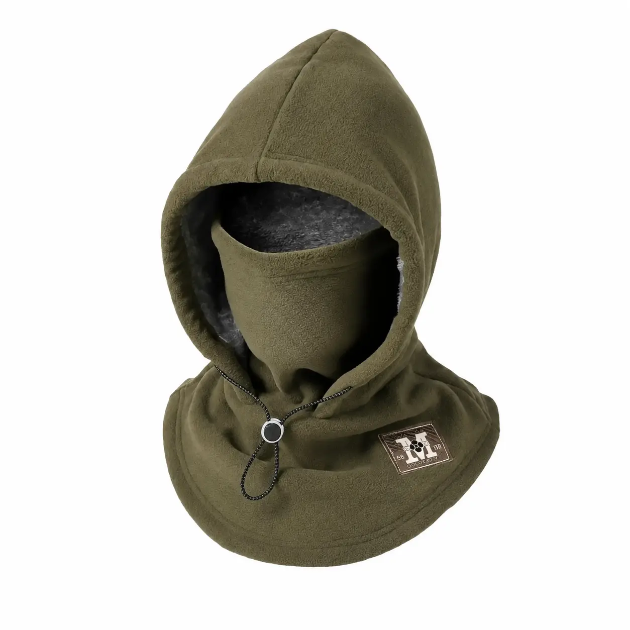 Warm Flannel One-Piece Balaclava Hat with Integrated Neck Cover for Outdoor Cycling, Running, and Winter Sports—Windproof, Breathable, and Thermal Insulated Headwear for Cold Weather Protection