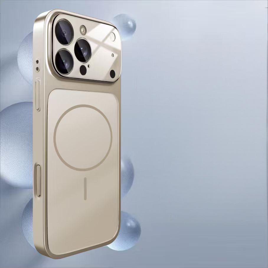 2026 New Large View Window Matte Corning Glass Magnetic Phone Case for iPhone 17 Pro Max 17 Pro 16 Pro Max 16 Pro 15 Pro 14 13, Shockproof Anti-Drop Full Body Protective Cover