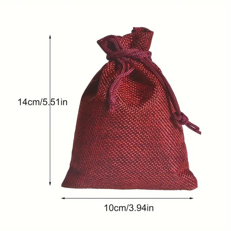 Stylish Burlap Jewelry Bags with Drawstring, 50pcs Set for Gift Wrapping & DIY Crafts, Perfect for Christmas Parties & Holiday Gifts