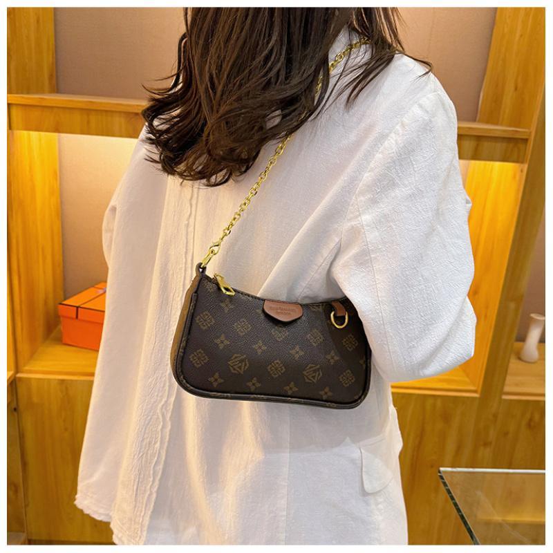 Women's Fashion Bag, Vintage Print Chain, Small Square Bag, Shoulder Bag, Crossbody Bag, Daily Bag, Leather Satchel