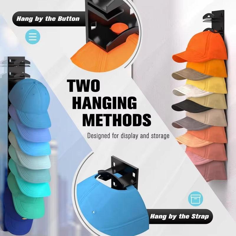 Multi-Layer Baseball Cap Wall-Mounted Storage Rack, Storage Hooks, Wall Mounted Hanger, Space-Saving Organizer for Hats, Durable & Stylish Design, Ideal for Home Organization