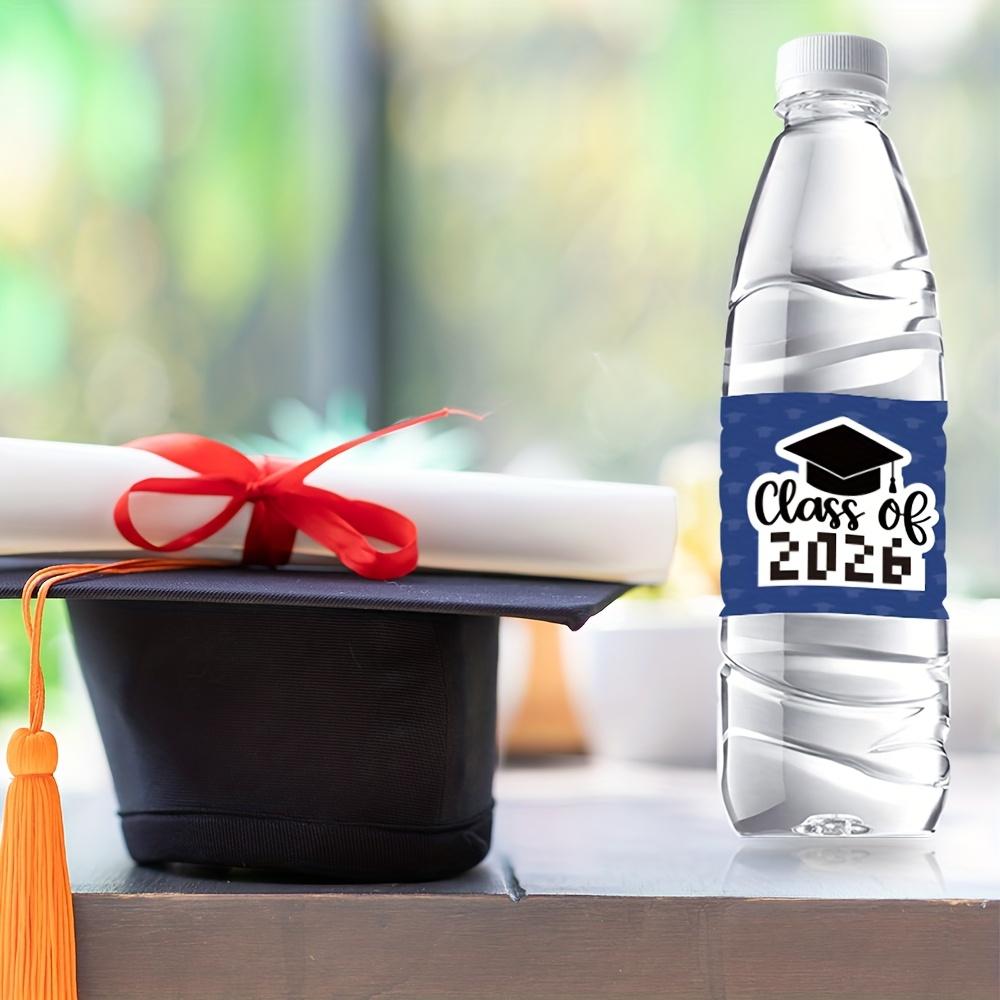 36 Pieces 2026 Graduation Water Bottle Labels, Blue Party Decor Stickers, High School Graduation Gifts, Event Decoration