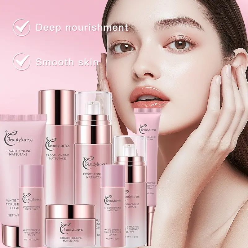Korean Style Glass Texture Skincare Set, 8-Piece Hydrating Moisturizing Kit, Suitable for Sensitive Skin, Contains Hyaluronic Acid, Daily