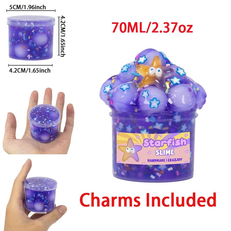 Portable 2.37oz Jelly Cube Crunchy Crystal Slime kit Clear Sticky Slime Soft DIY Non-Sticky Stretchy Sludge Party Favors Birthday Gifts, Moldable Handmade Taba Squishy