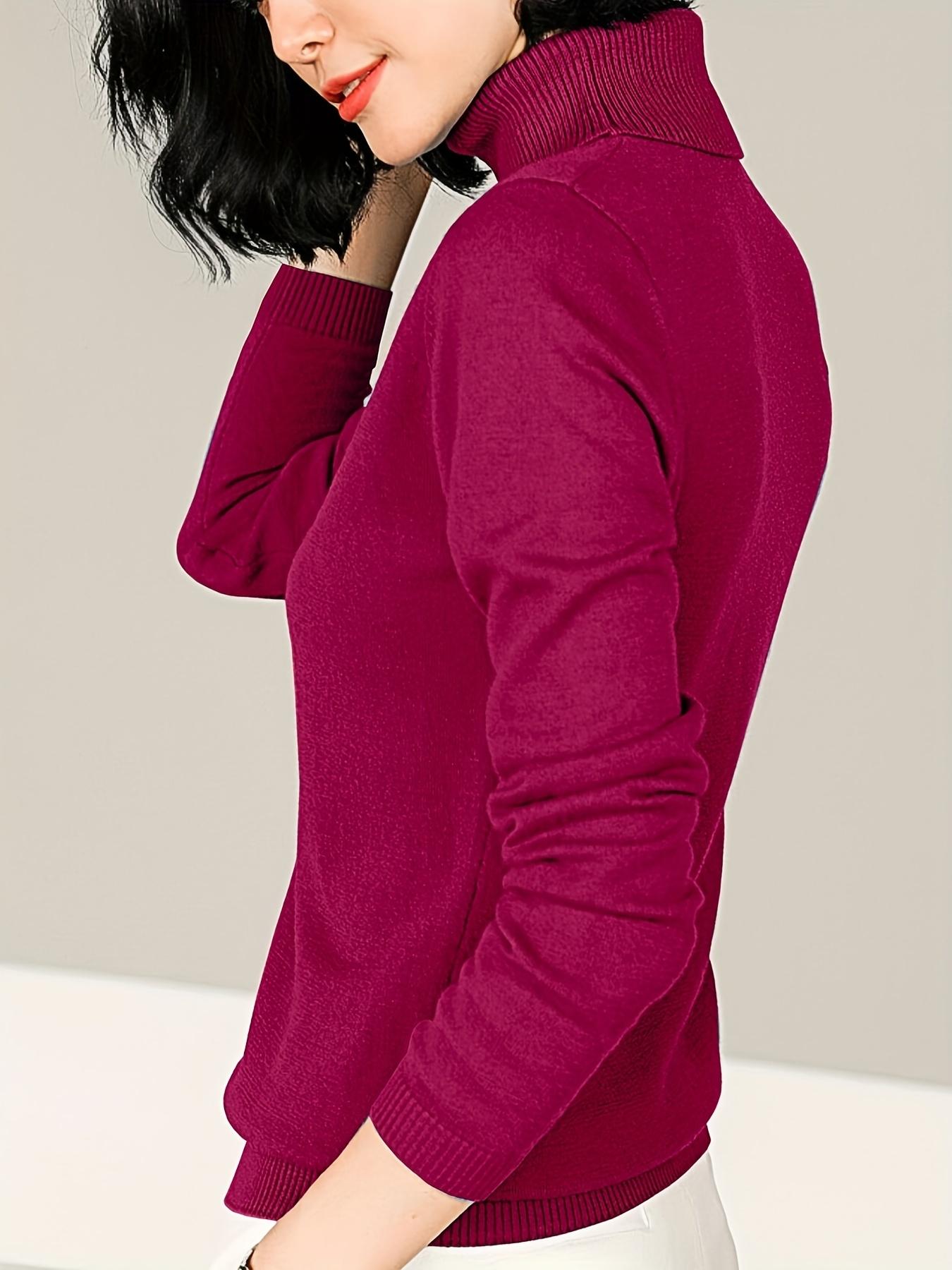 High Neck Women's Sweater Base Layer, Thickened Fall Winter New Inner Wear, Slim Fit Long Sleeve Knit Top, Casual Fashion, Elegant Mock Neck