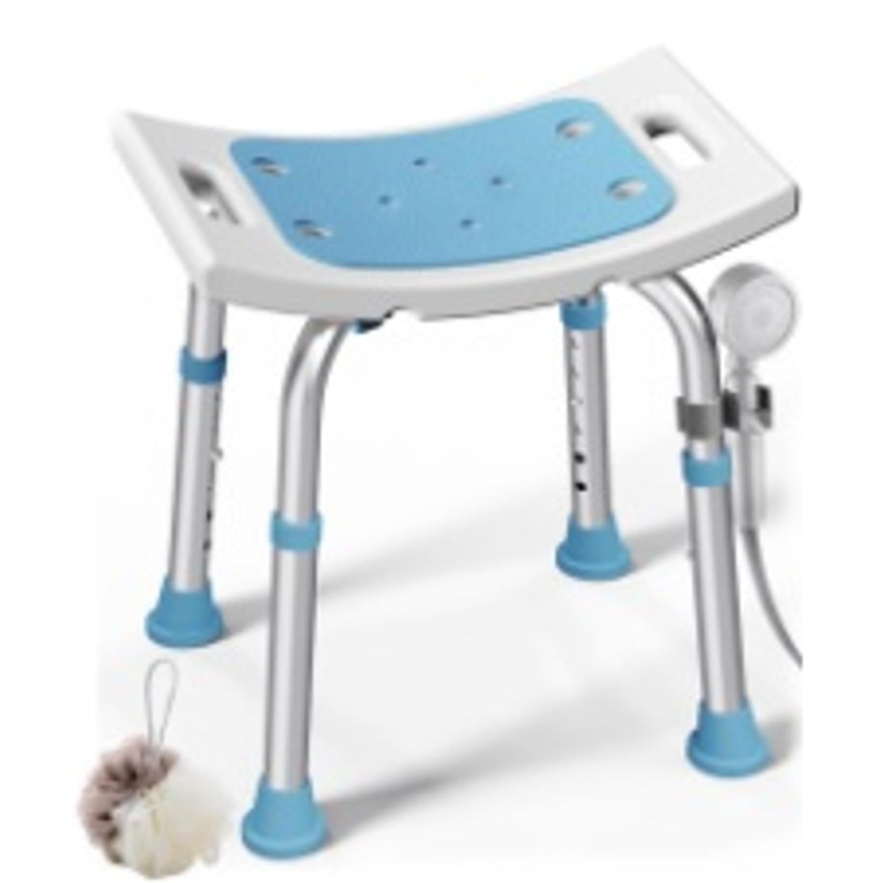 Heavy-Duty Aluminum Alloy Shower Chair with Removable Back, 400lb Bath Seat with Side Handles, Single-Person Safety Bath Stool for Seniors