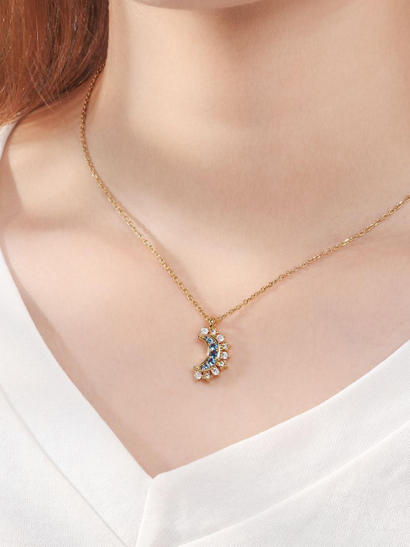 Couple Necklace European Style Trendy Creative Stackable Sun Moon Pendant, Vintage Two-In-One Affordable Jewelry for Lovers and Friends