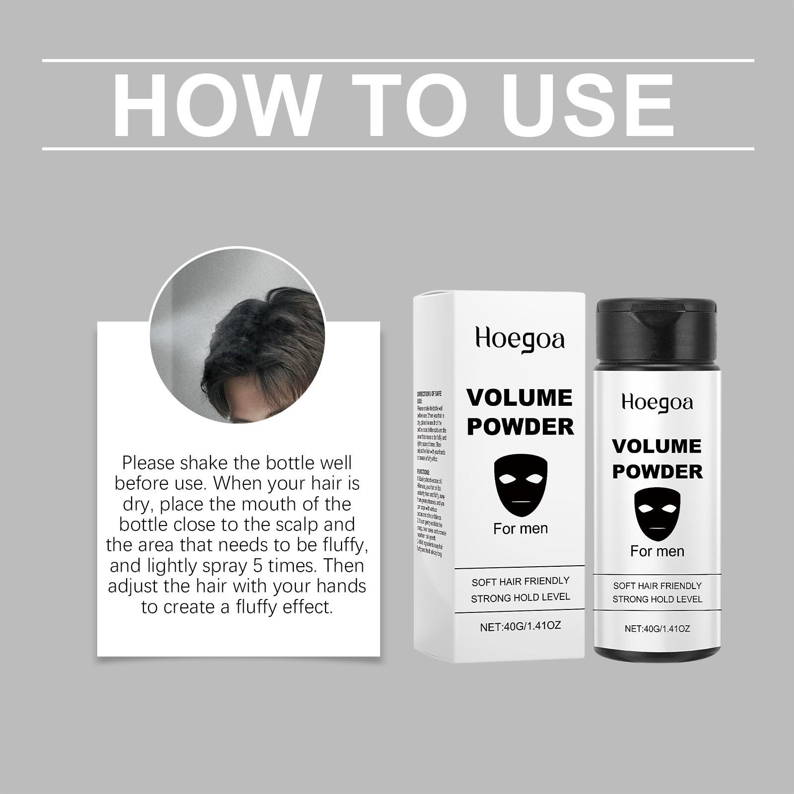 Hoegoa Volumizing Hair Powder, Invisible Root Concealer, Natural Matte Finish, Oil Control, Portable Touch-Up, 40g, for Fine and Flat Hair