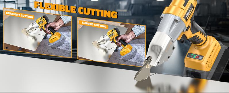 Sheet Metal Cutter Compatible with Dewalt 20v, Battery Not Included, Sheet Metal Nibbler - 221 Ft-Lbs Torque Metal Shears - Cuts 18GA Material for Steel, Leather & Carpet - with 360 Degree Pivoting Head
