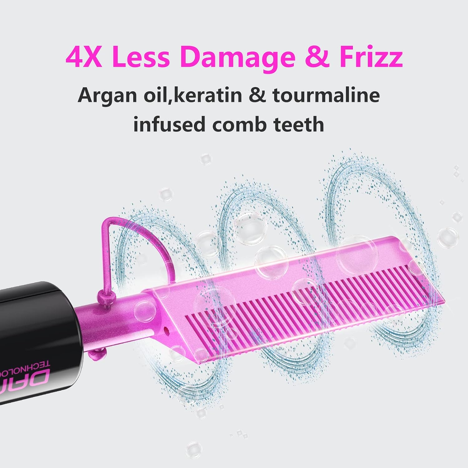 Ceramic Pressing Comb Mini Straightener for Lace Front Wigs and Black Women's Hair, Dual Voltage with 450 ° F Fast Heating