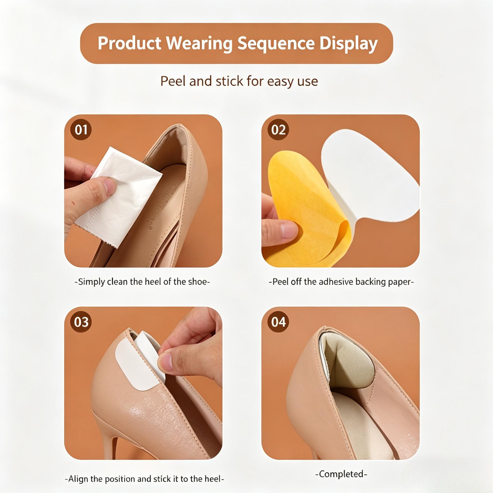 T-Shaped Heel Grips Half Sole Pads, Thickened Foam Anti-Wear Foot Cushions for High Heels