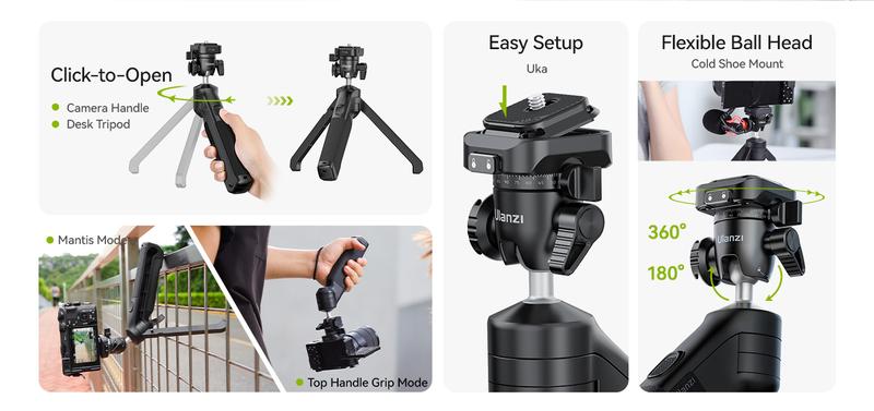 ULANZI One-Click Open Tabletop Tripod for Camera Mini Vlogging Tripod, Uka F38 Camera Quick Release System, Flexible Travel Tripod for Sony/Canon/Nikon/Fujifilm SLR DSLR Pocket Stand Shooting Selfie Video Vlog