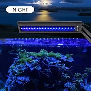 hygger Clip On 24/7 Lighting Aquarium LED Light, 14W Sunrise-Daylight-Moonlight and DIY Mode, Adjustable Timer / Brightness Fish Tank Light with 7 Colors for Planted Tank Aquatic Life