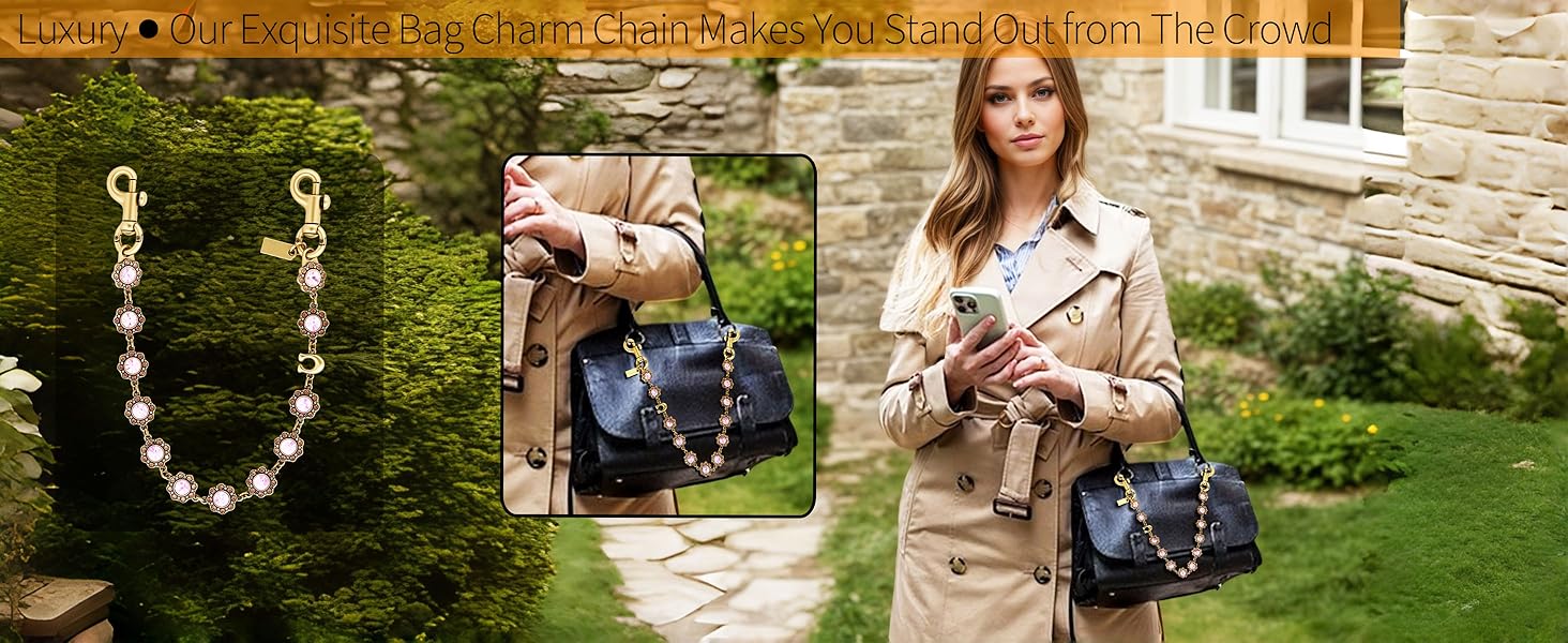 Chain Charm for Handbag, Purse Wallet &Pants Chain Jean Chains, Vintage Bag Strap Chains Extender