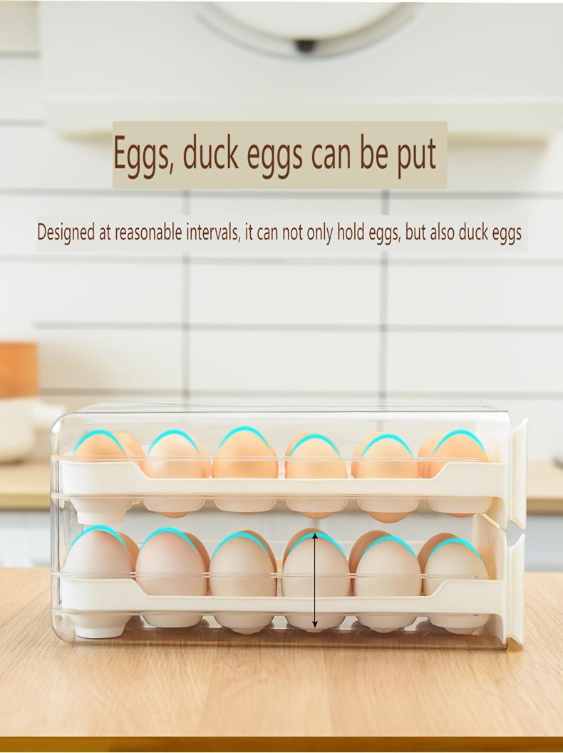 1pc18/36 drawer style egg rack, transparent rectangular stackable egg box, kitchen supplies