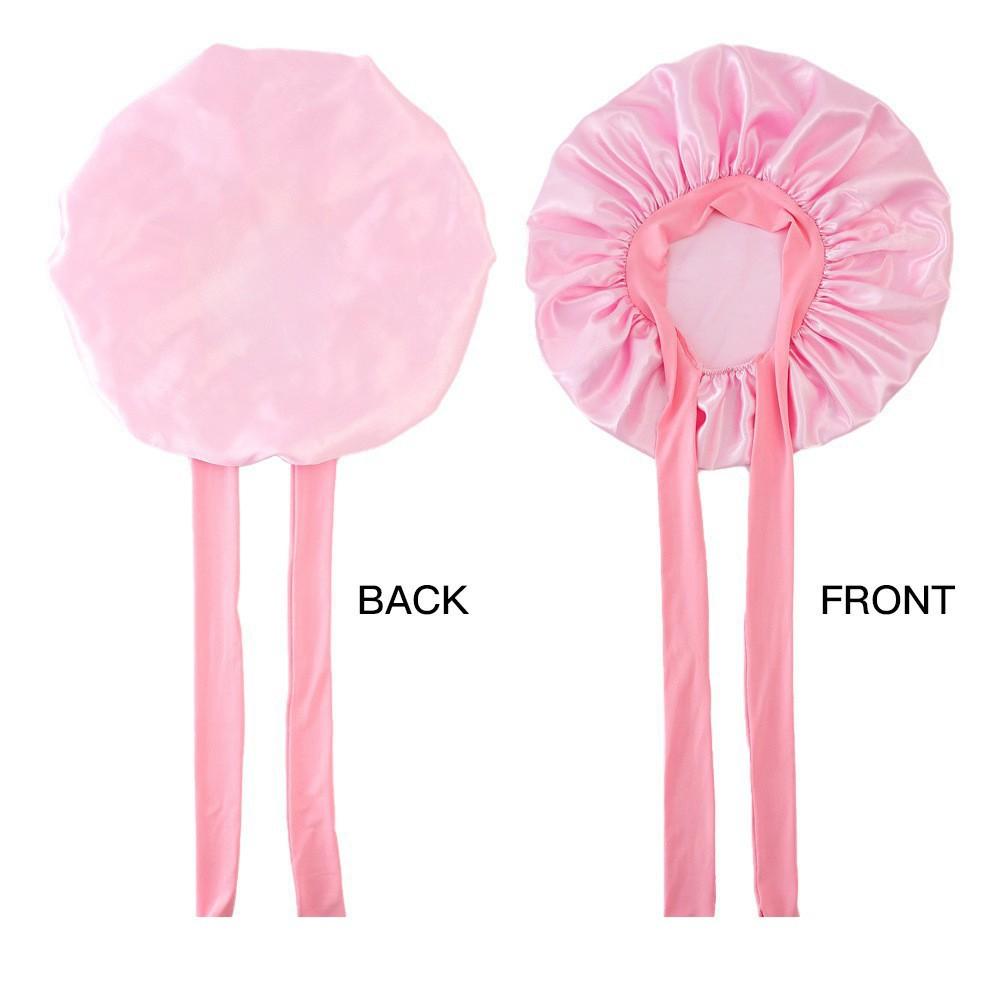 Satin Bonnets Night Sleeping Cap Large Elastic Wide Soft Band Colorful Silk Hat for Curly Hair Care Beauty Makeup for Women