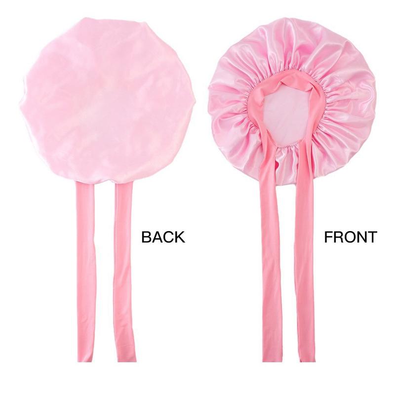 Satin Bonnets Night Sleeping Cap Large Elastic Wide Soft Band Colorful Silk Hat for Curly Hair Care Beauty Makeup for Women