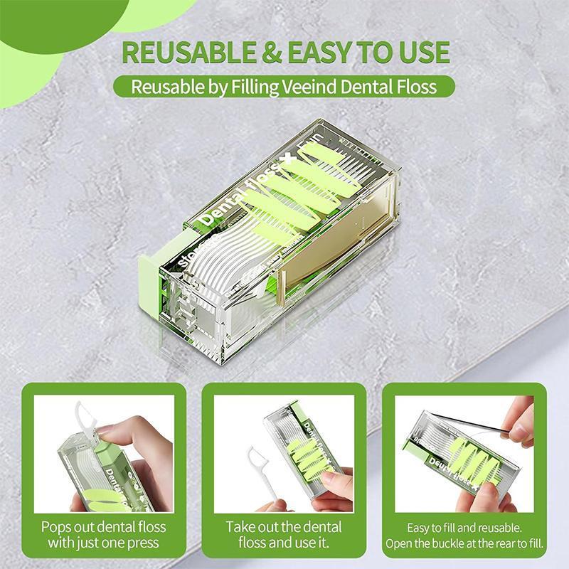 3 boxes of portable household dental floss storage boxes, each containing 10 pieces of dental floss, featuring creative lighting design, premium quality, and automatic carrying, suitable for oral care