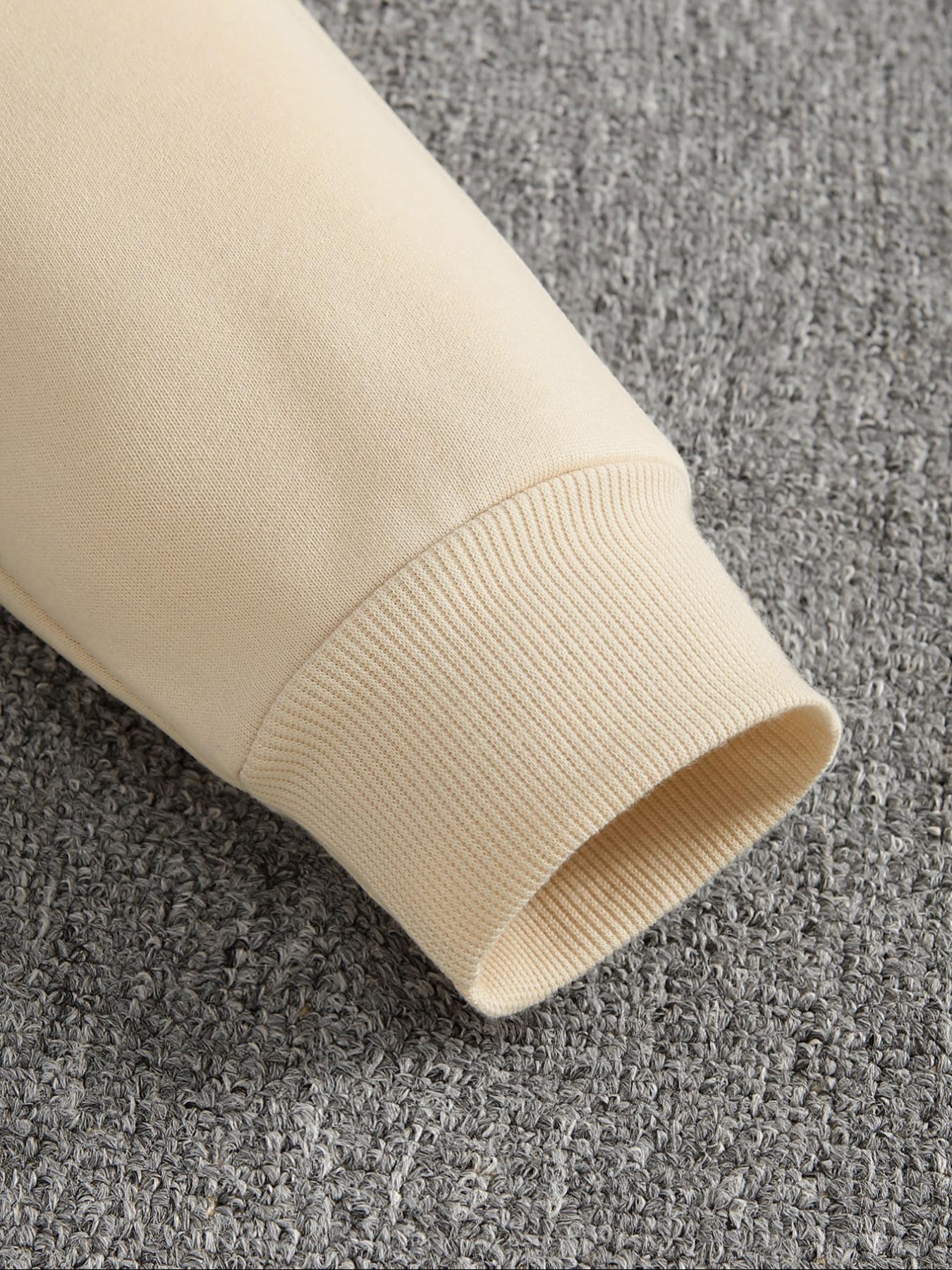 Men's Regular Fit Cartoon & Letter Print Drop Shoulder Sweatshirt, Casual Soft Comfy Long Sleeve Round Neck Pullover for Fall & Winter, Men's Clothes for Daily Wear