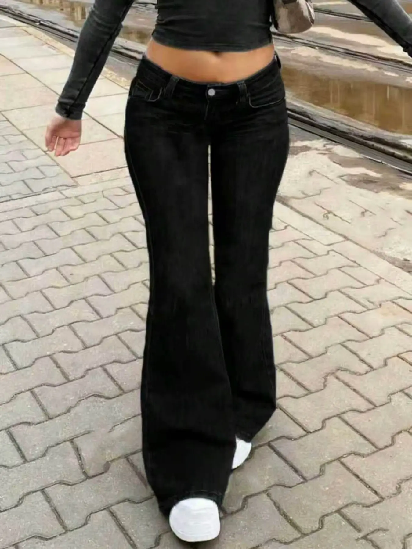 High Elasticity Low Waist Flare Jeans, Versatile Slim Fit Long Pants, Fashionable and Comfortable Denim for Everyday Wear, Fashion Jean Bottoms