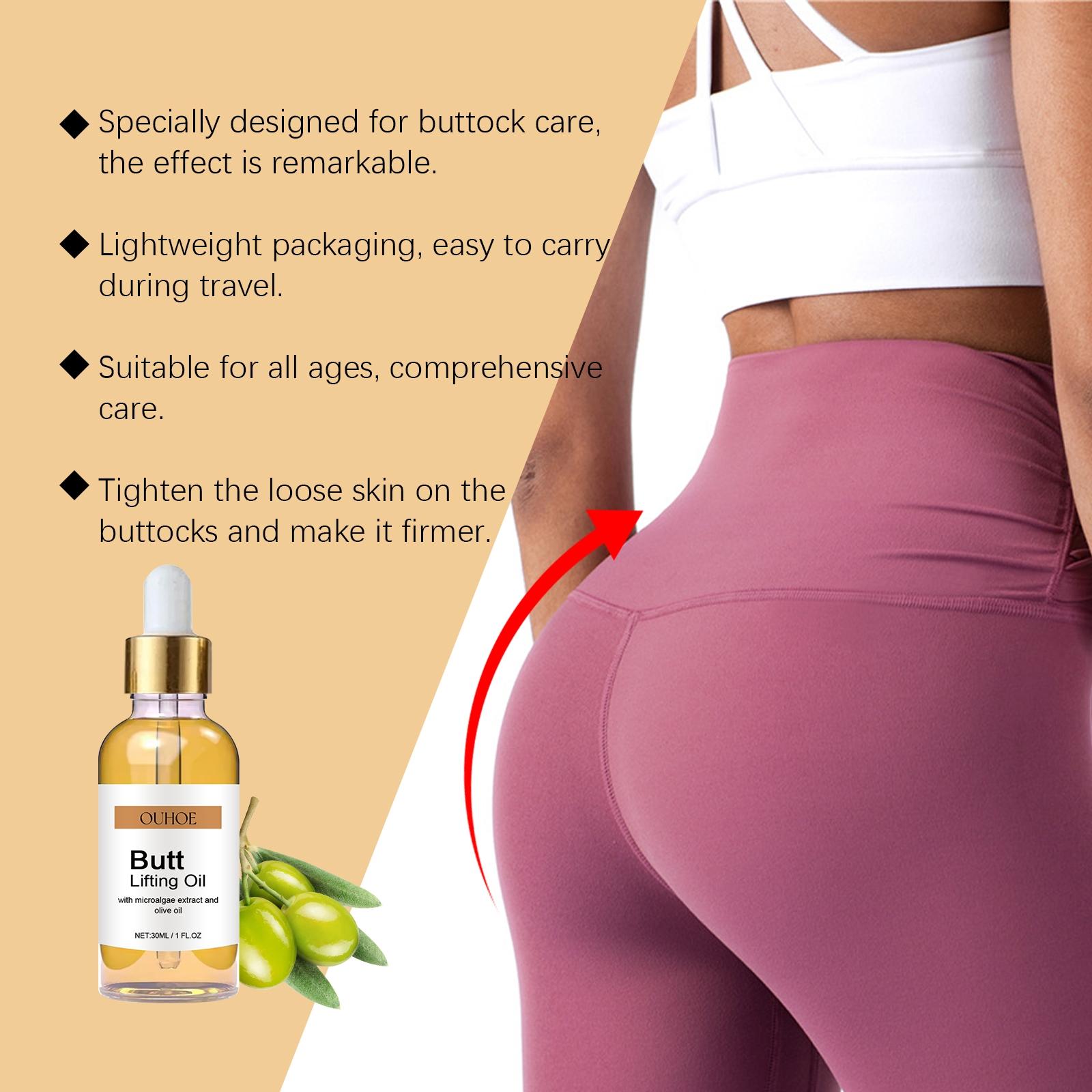 Buttock Care Oil, Nourishing Skin Tightening Elastic Moisturizing Body Lifting Massage Oil, Rich in Olive Fruit Oil, Coffee Extract, Vitamin E