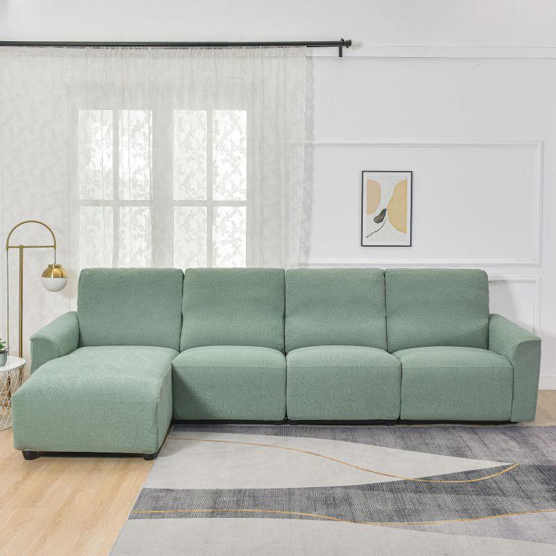 L-Shaped Leaf Pattern Sofa Cover Set, Includes Backrest Seat Armrests, Soft Comfortable Universal Fit, Stylish Bedroom Decor, Sofa Couch Covers