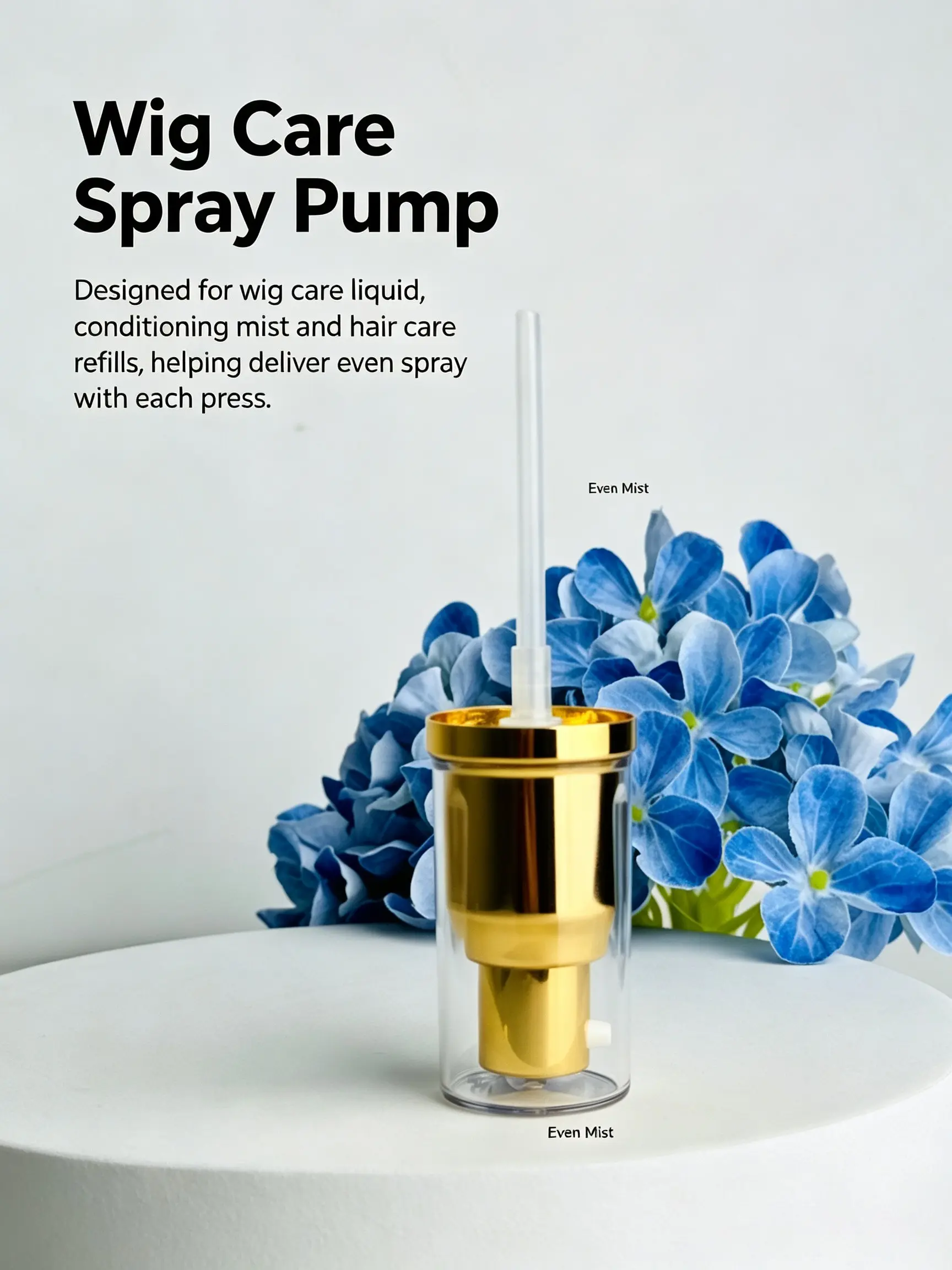 1/2Pcs Spray Pump Head, Luxury Minimalist Design, Fine Mist Leak-Proof Seal, Replacement Accessory for Wigs Care Liquid Dispenser