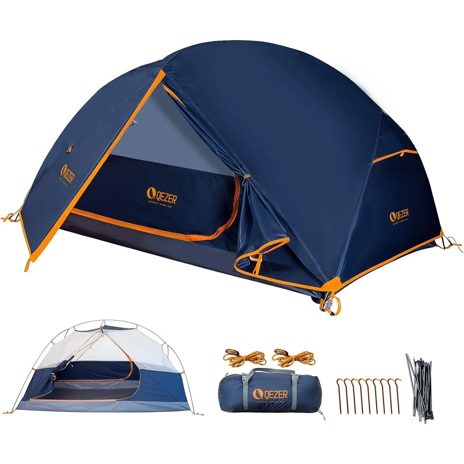 Ultralight Backpacking Tent, Waterproof Camping Tent for Hiking | Ultralight Backpacking Design, Waterproof PU3000mm Fly, PU5000mm Floor, Spacious Interior, 7001 Aluminum Poles, Easy Setup